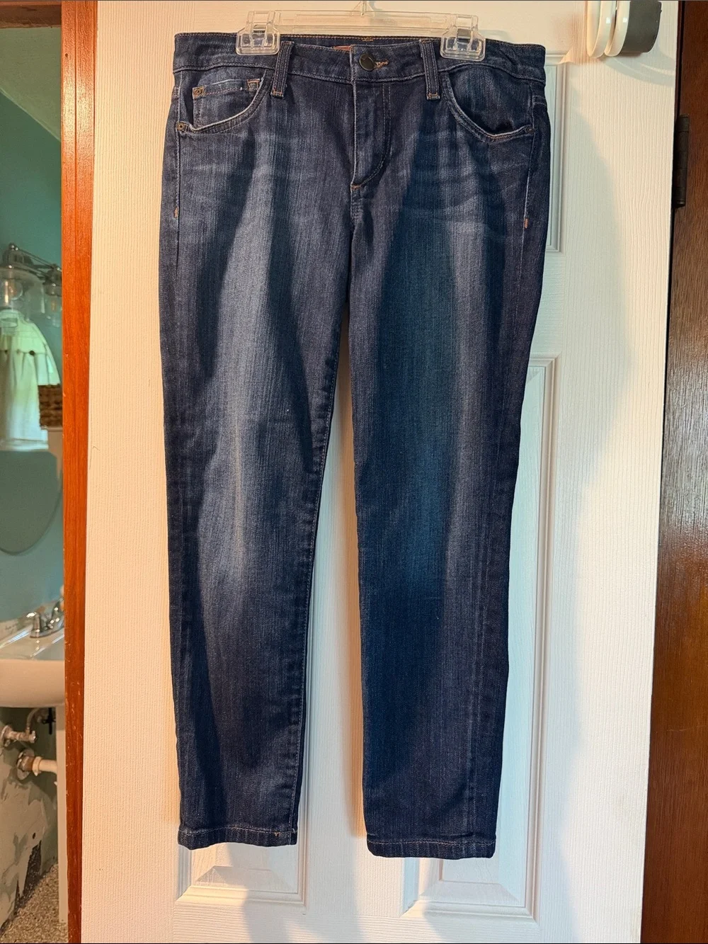 Joe's Jeans Indigo Cropped Straight-Leg Jeans